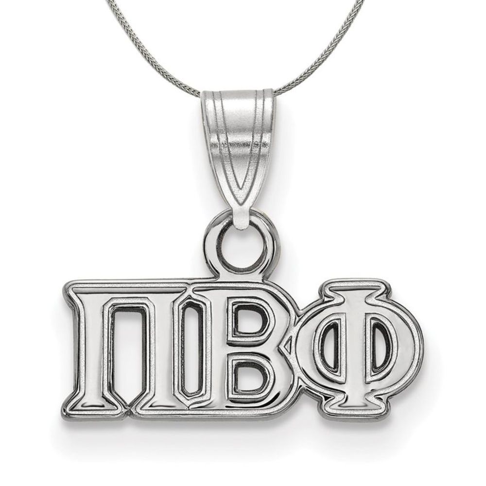 Sterling Silver Pi Beta Phi Small Greek Necklace - 16 Inch